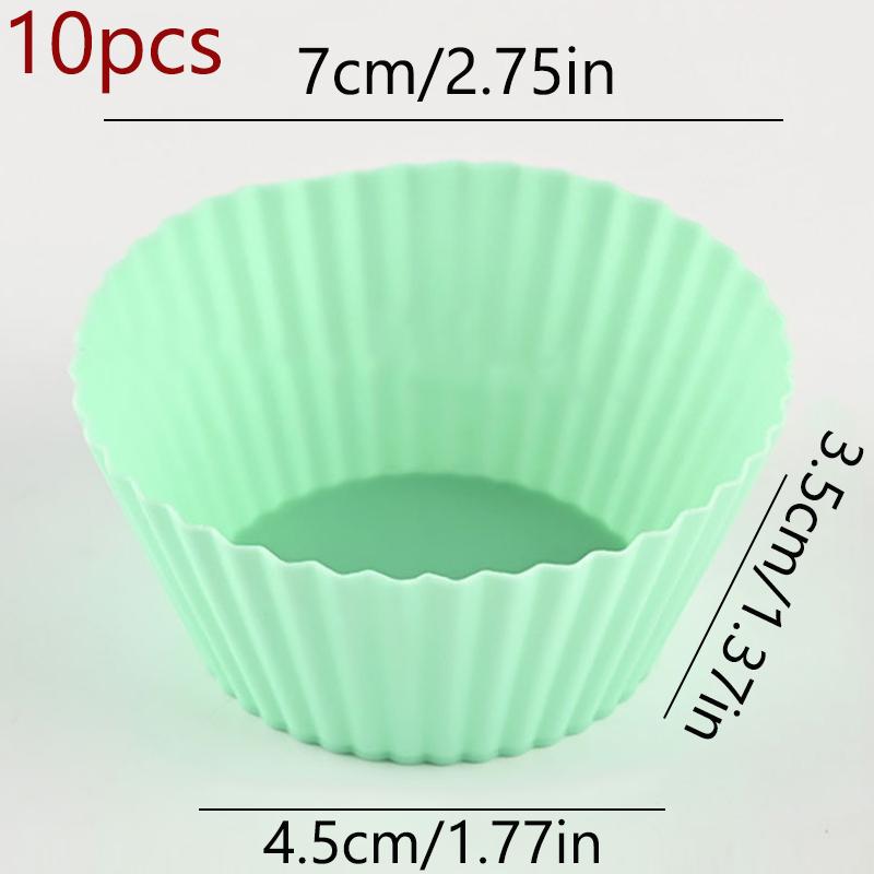 10pcs Silicone Cupcake Baking Cups Reusable Non-stickMuffin Cupcake Liners Holders Set For Party Christmas Cake Decorating Round
10pcs Silicone Cupcake Baking Cups Reusable Non-stickMuffin Cupcake Liners Holders Set For Party Christmas Cake Decorating Round