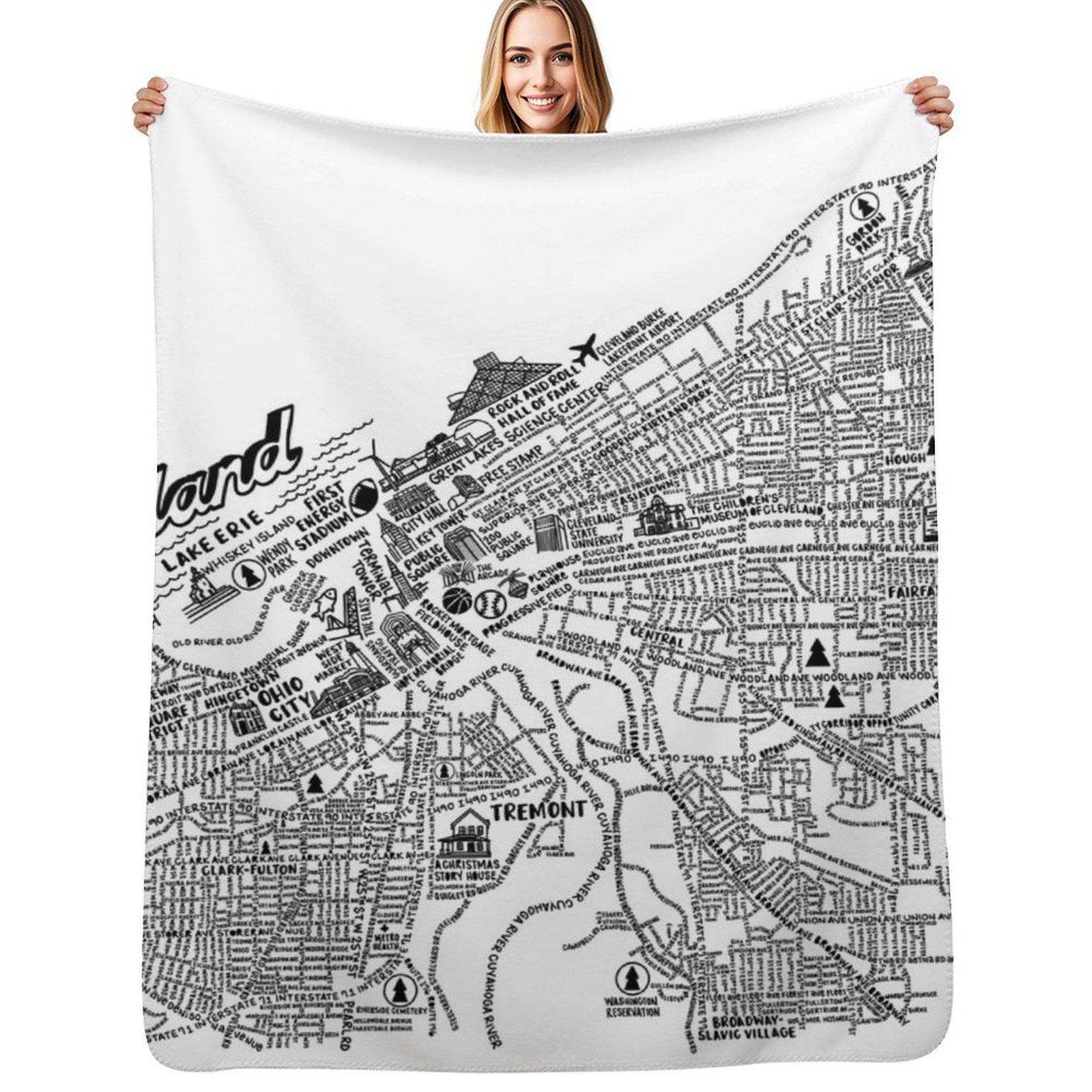 Cleveland Ohio Map Throw Blanket Luxurious Soft Blanket Holiday Gift for Family 102x76cm(40x30in)
Cleveland Ohio Map Throw Blanket Luxurious Soft Blanket Holiday Gift for Family 102x76cm(40x30in)