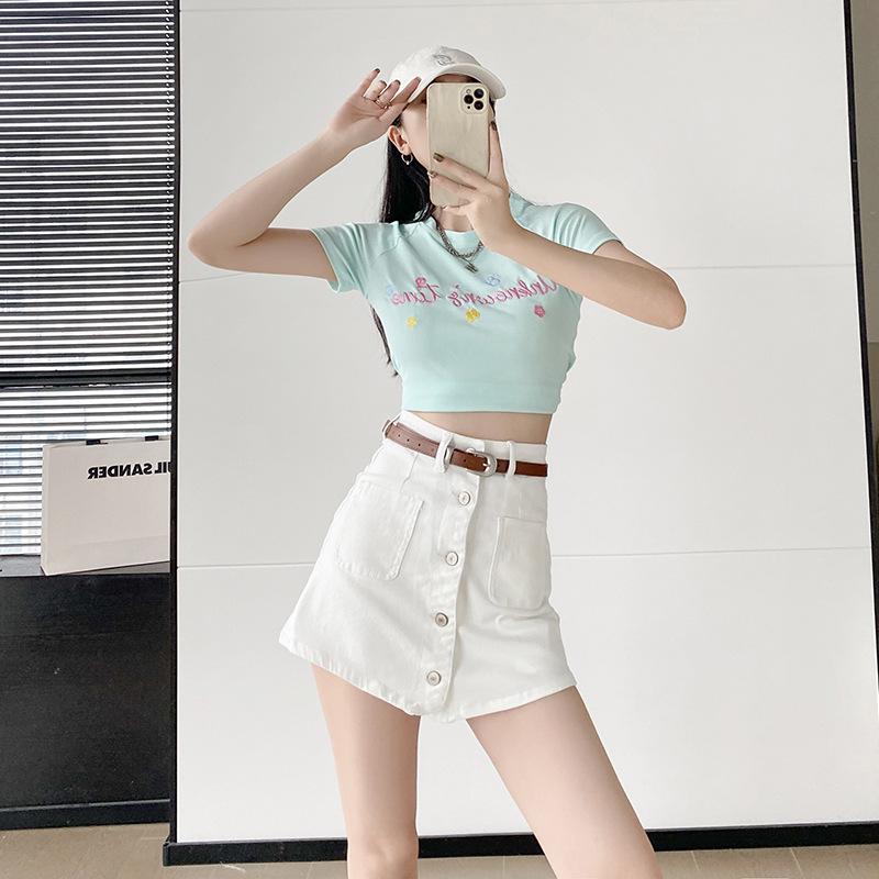 High Waist Button Stretch A-Line Denim Skirt Pants for Women - 2024 Summer Retro Fashion Shorts L
High Waist Button Stretch A-Line Denim Skirt Pants for Women - 2024 Summer Retro Fashion Shorts L