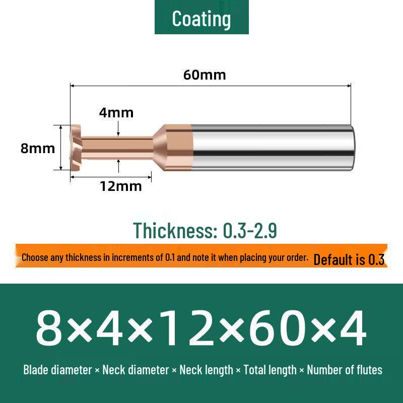Jun Ding Ying 8 4F Carbide T-Slot Milling Cutter
Jun Ding Ying 8 4F Carbide T-Slot Milling Cutter