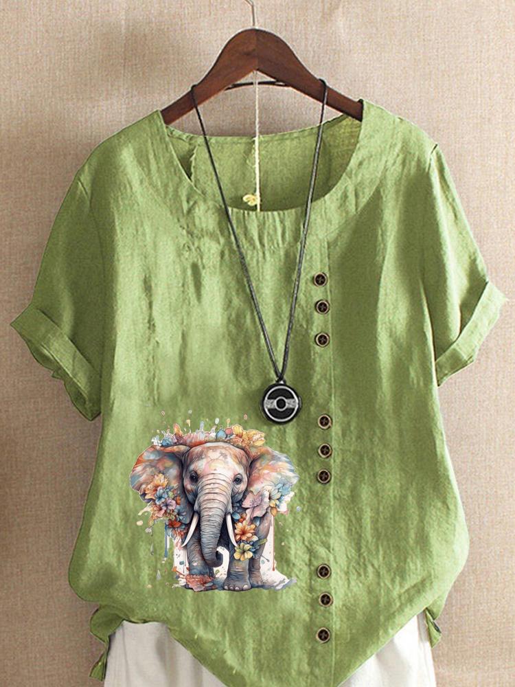 Women s Fashion Elephant Print Casual Cotton Linen Short Sleeve Round Neck T-shirt Shirt Leisure Loose Summer Blouse Tops 5XL зелений
Women s Fashion Elephant Print Casual Cotton Linen Short Sleeve Round Neck T-shirt Shirt Leisure Loose Summer Blouse Tops 5XL зелений