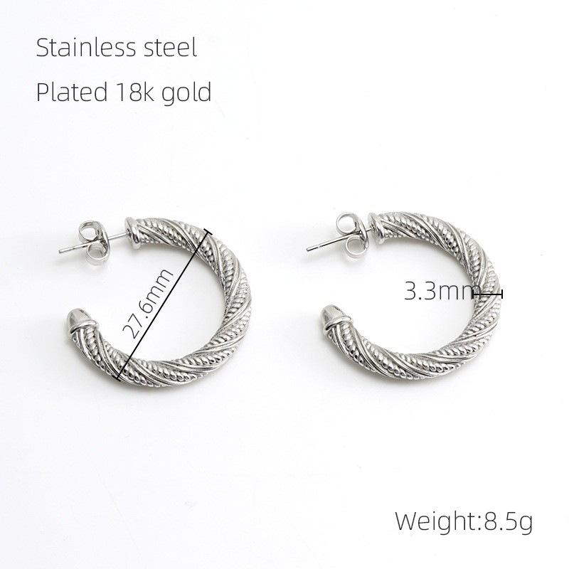 Круглые серьги из титановой стали, женские, 18-каратные, модные, универсальные, геометрические серьги из нержавеющей стали 18K
Круглые серьги из титановой стали, женские, 18-каратные, модные, универсальные, геометрические серьги из нержавеющей стали 18K