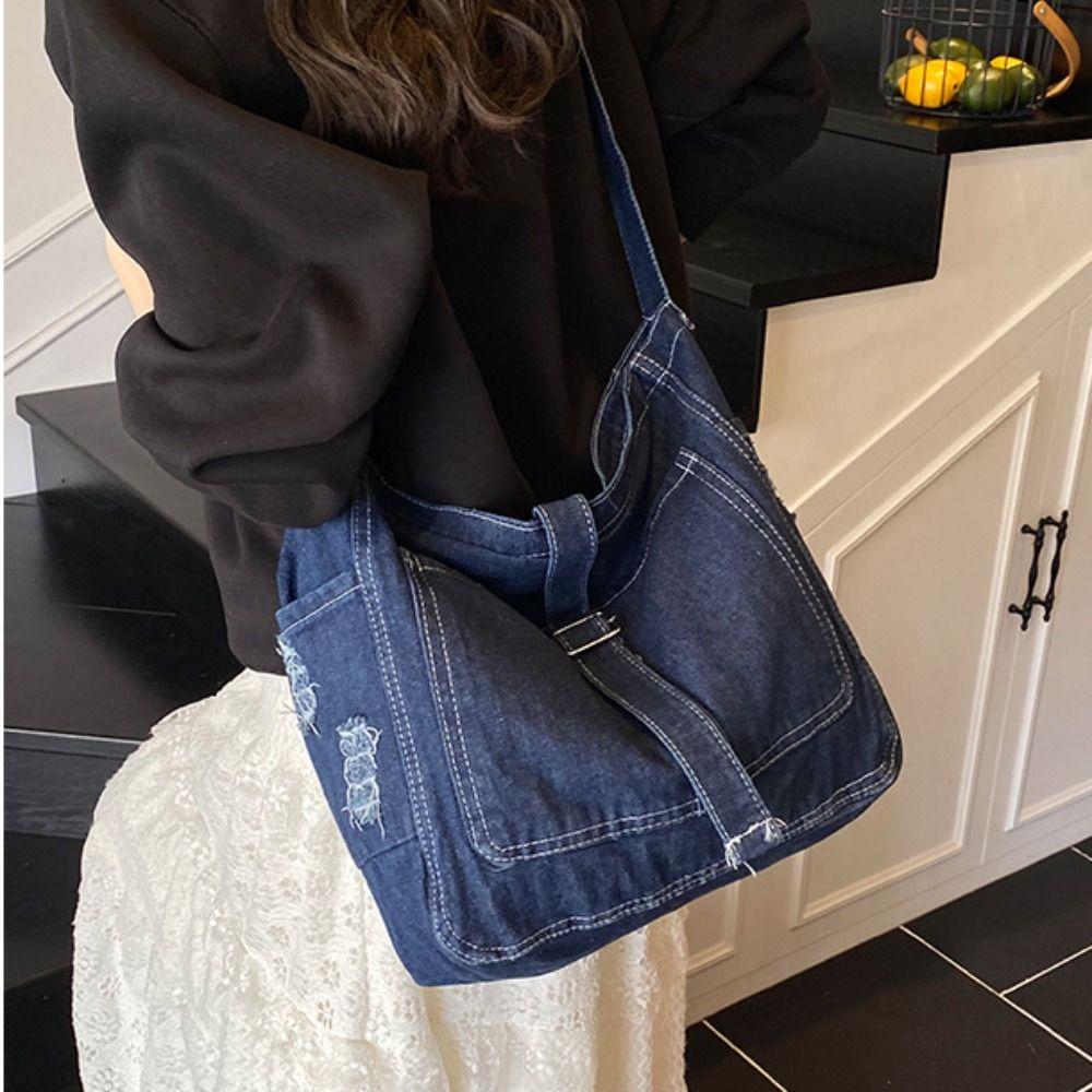 Shoulder Bag Vintage Handbag Buckle Strap Simple Tote Bag Casual Denim Canvas Bag Girl светло-синий
Shoulder Bag Vintage Handbag Buckle Strap Simple Tote Bag Casual Denim Canvas Bag Girl светло-синий