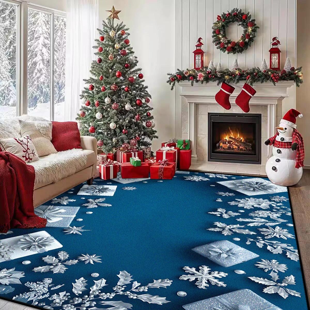 Christmas Pattern Large Area Blue Carpet Living Room Anti-slip Soft Bedroom Bedside Decoration Winter Rug Entrance Door Mat 40x60CM
Christmas Pattern Large Area Blue Carpet Living Room Anti-slip Soft Bedroom Bedside Decoration Winter Rug Entrance Door Mat 40x60CM
