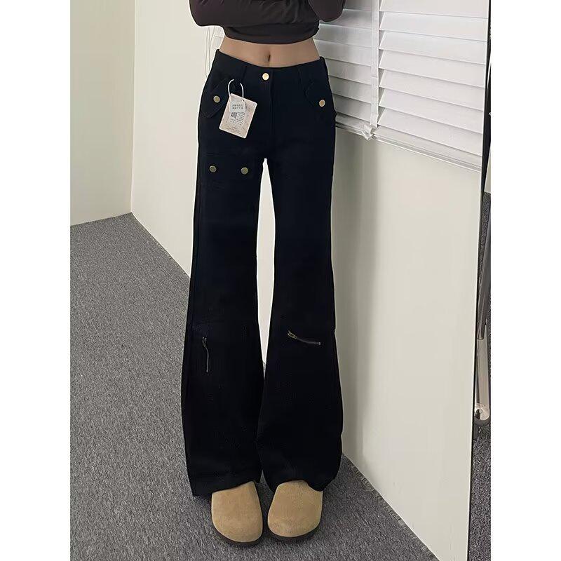 Женские джинсы карго с высокой посадкой: Ретро Стрейч, Маленький и Большой Размер, Прямые или Широкие Брюки, Стройнящие и Модные M чёрный
Женские джинсы карго с высокой посадкой: Ретро Стрейч, Маленький и Большой Размер, Прямые или Широкие Брюки, Стройнящие и Модные M чёрный