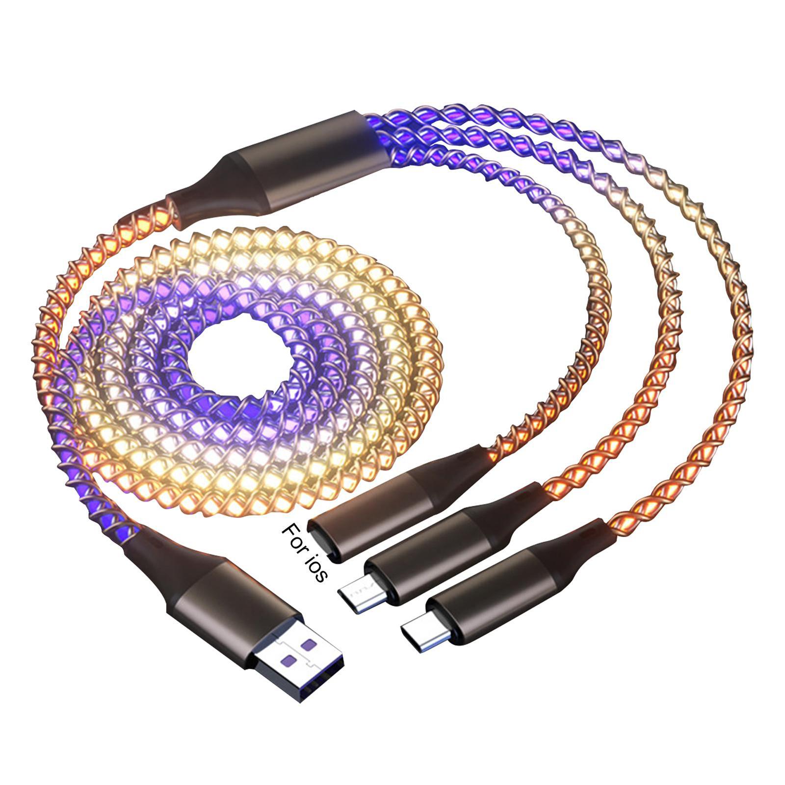 66w RGB Fast Charging Cable Compatible For Iphone Type-c Micro Usb Charger Cable Cool Colorful Glow Data Line 1 to 3 #1
66w RGB Fast Charging Cable Compatible For Iphone Type-c Micro Usb Charger Cable Cool Colorful Glow Data Line 1 to 3 #1