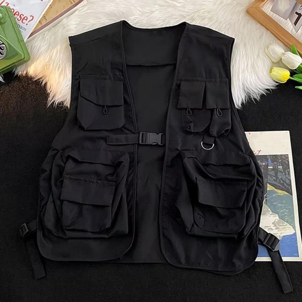 Multi Pockets Cargo Waistcoat Solid Color Hip Hop Style Women Men Cargo Waistcoat Sleeveless Loose Buckle Closure Jackets Vests S чёрный
Multi Pockets Cargo Waistcoat Solid Color Hip Hop Style Women Men Cargo Waistcoat Sleeveless Loose Buckle Closure Jackets Vests S чёрный