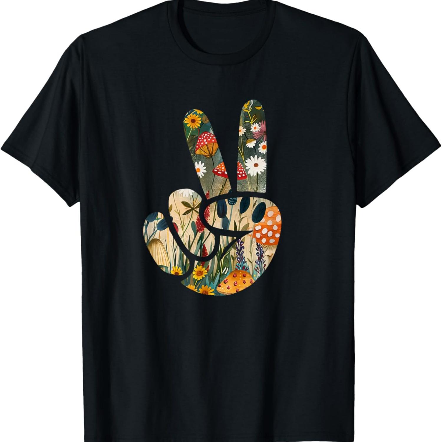 Natural Silhouette Forest Meadow Cottagecore Peace Sign Hand T-Shirt(57) S
Natural Silhouette Forest Meadow Cottagecore Peace Sign Hand T-Shirt(57) S