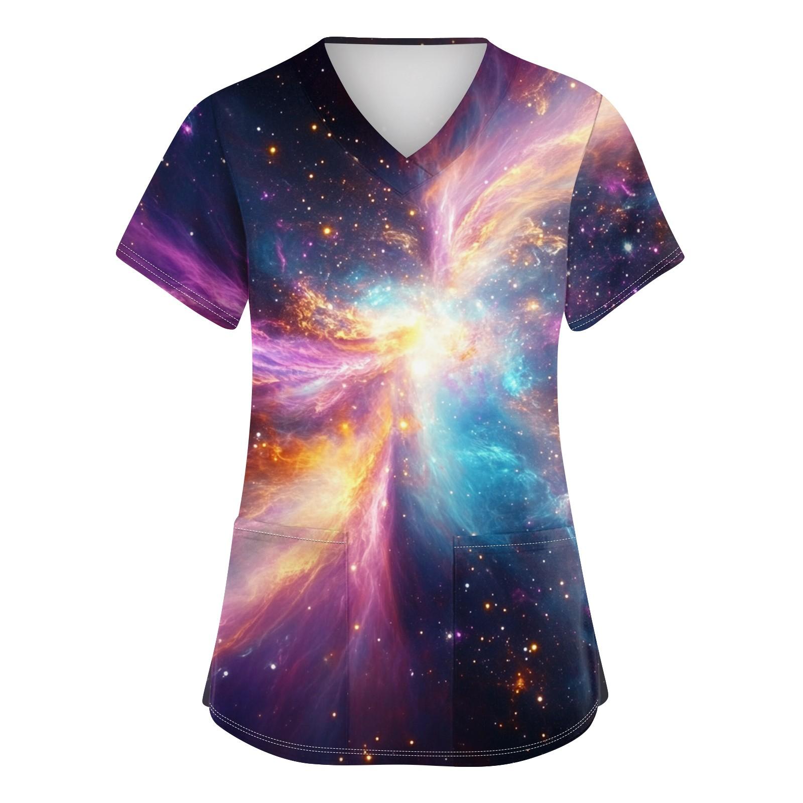 Жіночий модний робочий одяг з V-подібним вирізом і короткими рукавами з принтованими кишенями S
Жіночий модний робочий одяг з V-подібним вирізом і короткими рукавами з принтованими кишенями S