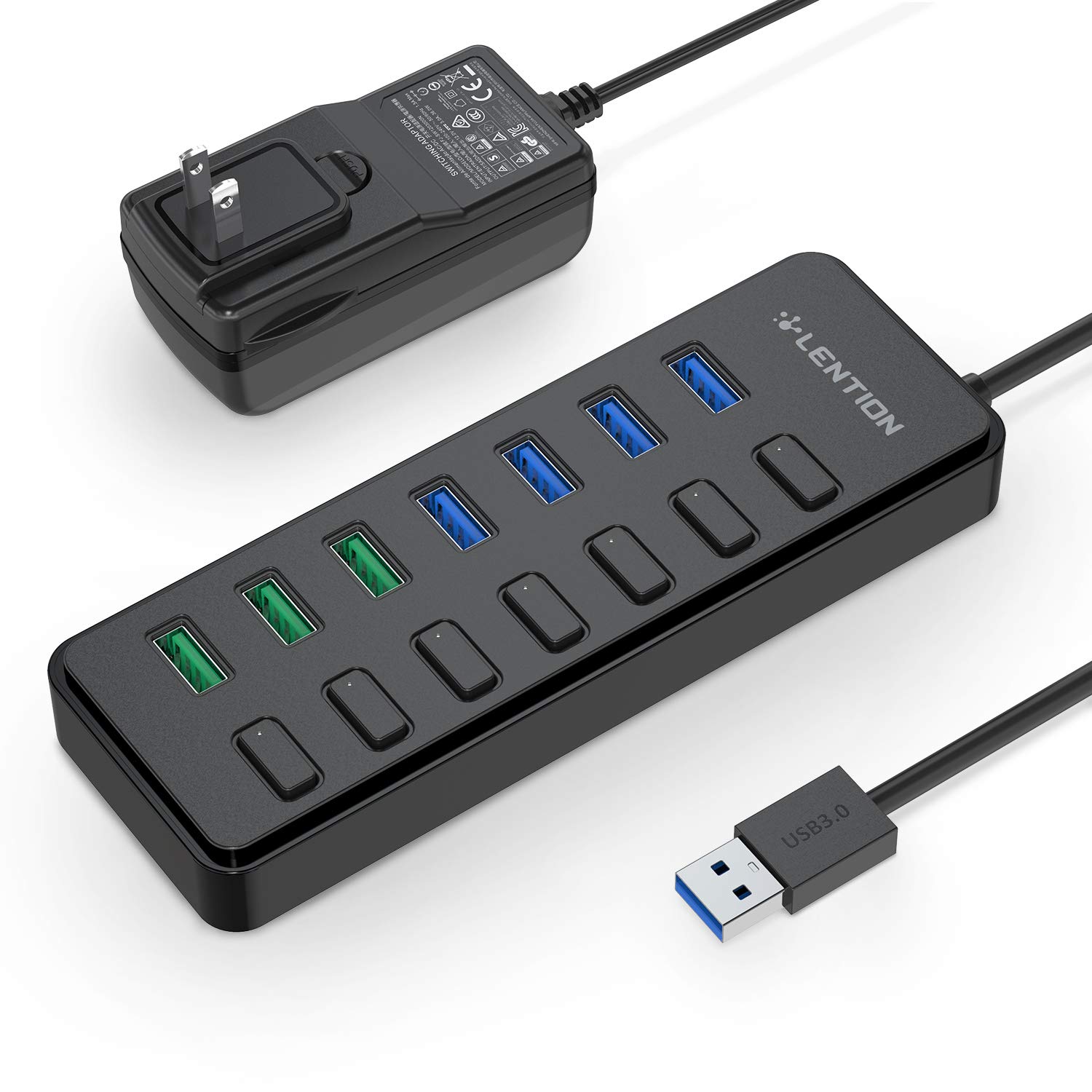 USB-концентратор LENTION с функцией передачи данных Power 7, 3 портами для зарядки, удлинительным кабелем, независимым переключателем, USB-адаптером, совместимым с Mac, Surface Pro, Chromebook
USB-концентратор LENTION с функцией передачи данных Power 7, 3 портами для зарядки, удлинительным кабелем, независимым переключателем, USB-адаптером, совместимым с Mac, Surface Pro, Chromebook