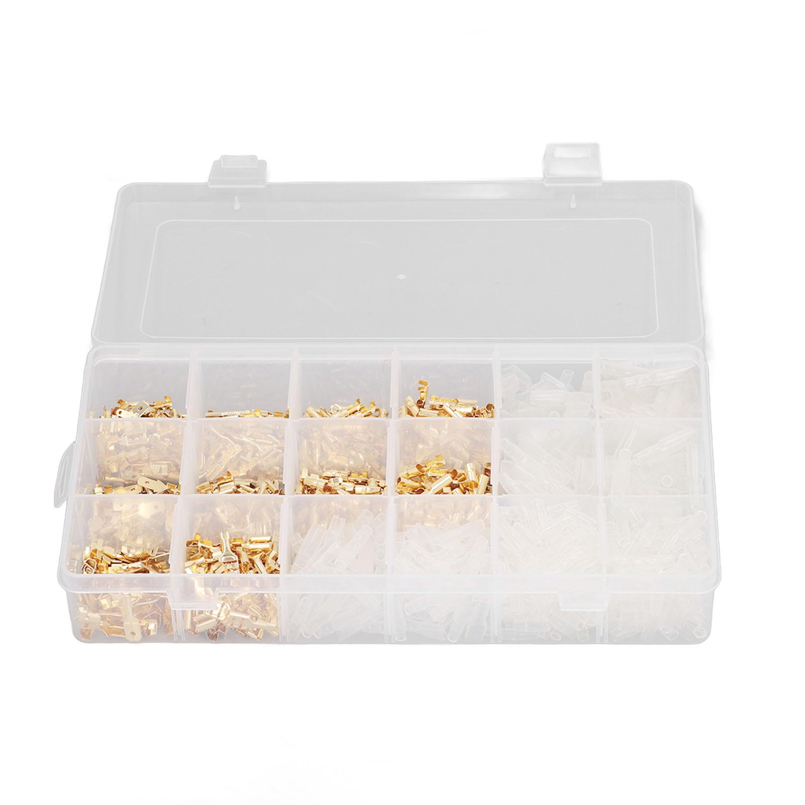 1000Pcs Male Female Blade Terminal Set Flame Retardant PVC Insulated Gold Blade Terminal Connector
1000Pcs Male Female Blade Terminal Set Flame Retardant PVC Insulated Gold Blade Terminal Connector