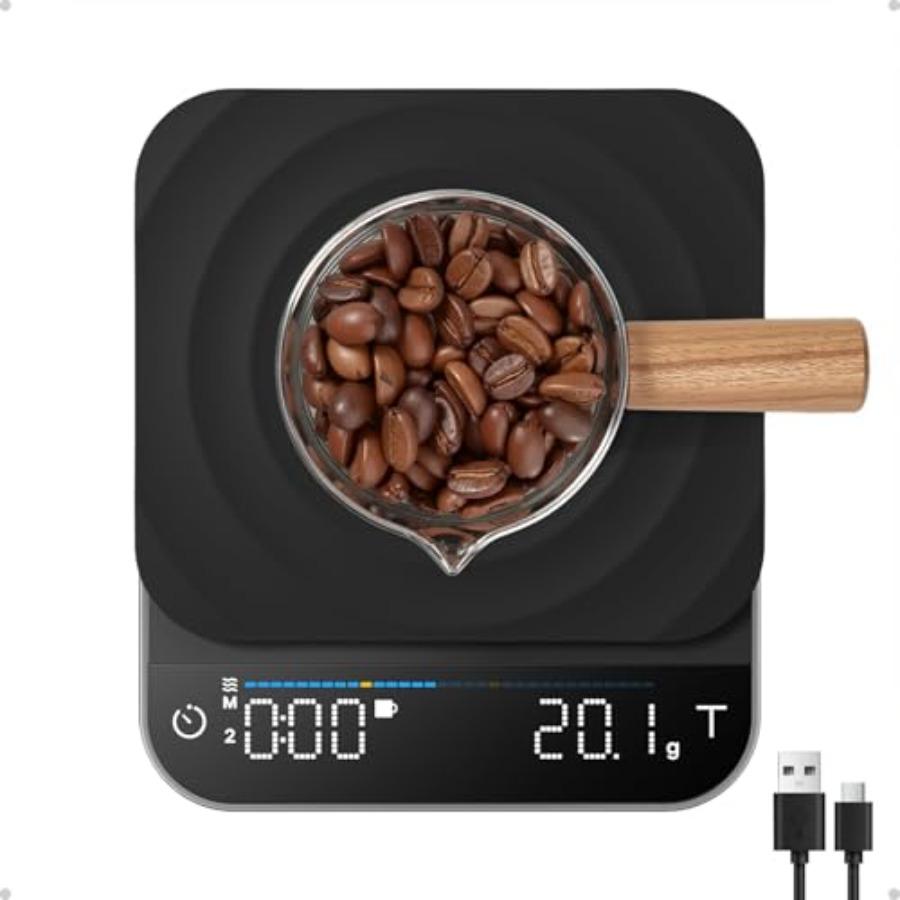 Espresso Scale with Timer Rechargeable Coffee Scale with Flow Rate Indicator 0.1g Accurate Coffee Been Scale for Pour-Over Gift United States
Espresso Scale with Timer Rechargeable Coffee Scale with Flow Rate Indicator 0.1g Accurate Coffee Been Scale for Pour-Over Gift United States