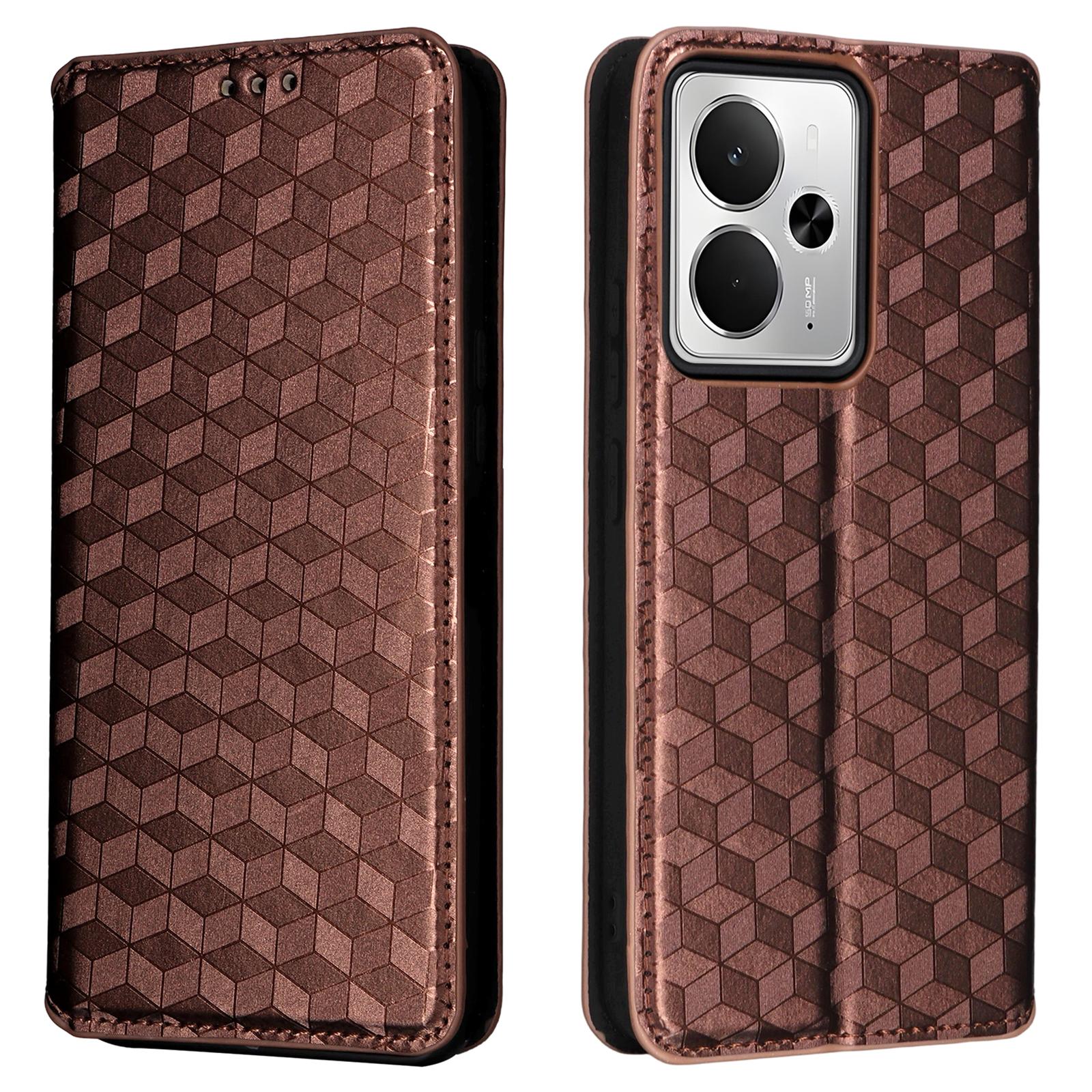 Для Realme 14T 5G/14 5G Чохол-гаманець Шкіряний чохол для телефону з ромбоподібним тисненням Brown
Для Realme 14T 5G/14 5G Чохол-гаманець Шкіряний чохол для телефону з ромбоподібним тисненням Brown