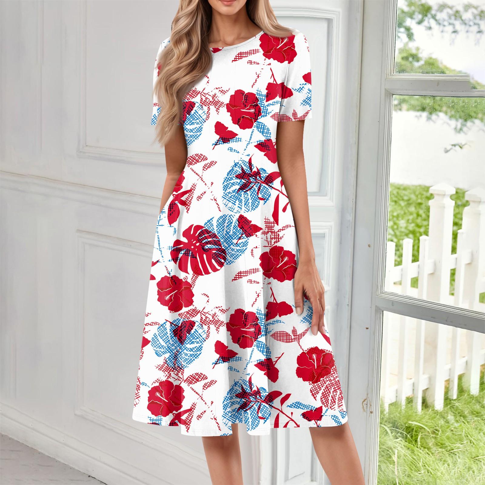 Жіноча літня повсякденна сукня з U-подібним вирізом, зав язкою, кишенями та принтом, з коротким рукавом XL червоний
Жіноча літня повсякденна сукня з U-подібним вирізом, зав язкою, кишенями та принтом, з коротким рукавом XL червоний