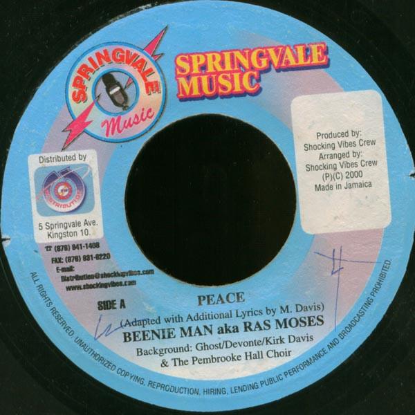 7inch Record BEENIE MAN AKA RAS MOSES - Peace NONE Springvale Musi 2000 Jamaica Reggae, Ska & Dub Used
7inch Record BEENIE MAN AKA RAS MOSES - Peace NONE Springvale Musi 2000 Jamaica Reggae, Ska & Dub Used