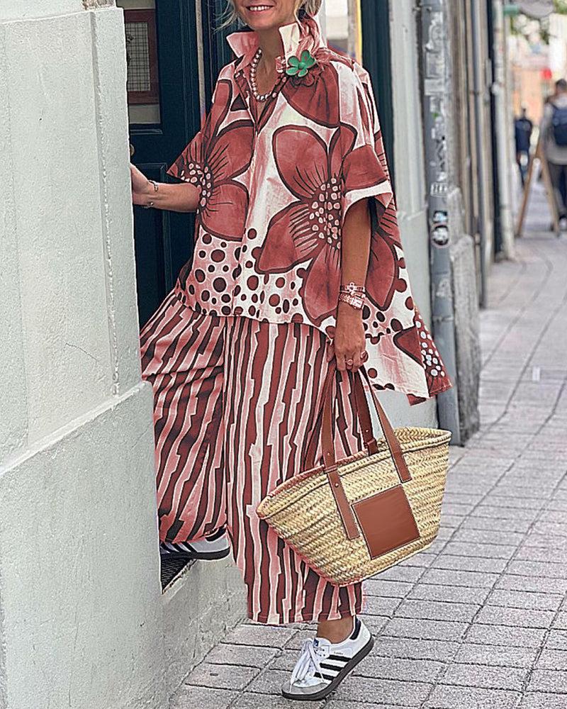 New European and American summer women s lapel loose geometric printing casual suit 3XL червоний
New European and American summer women s lapel loose geometric printing casual suit 3XL червоний