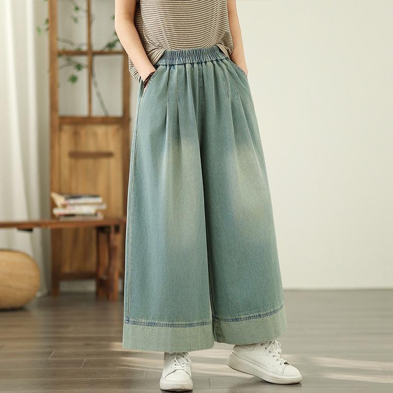 Summer retro new Chinese style personalized washed denim wide-leg pants women s loose large size personalized thin casual pants M черный серый
Summer retro new Chinese style personalized washed denim wide-leg pants women s loose large size personalized thin casual pants M черный серый
