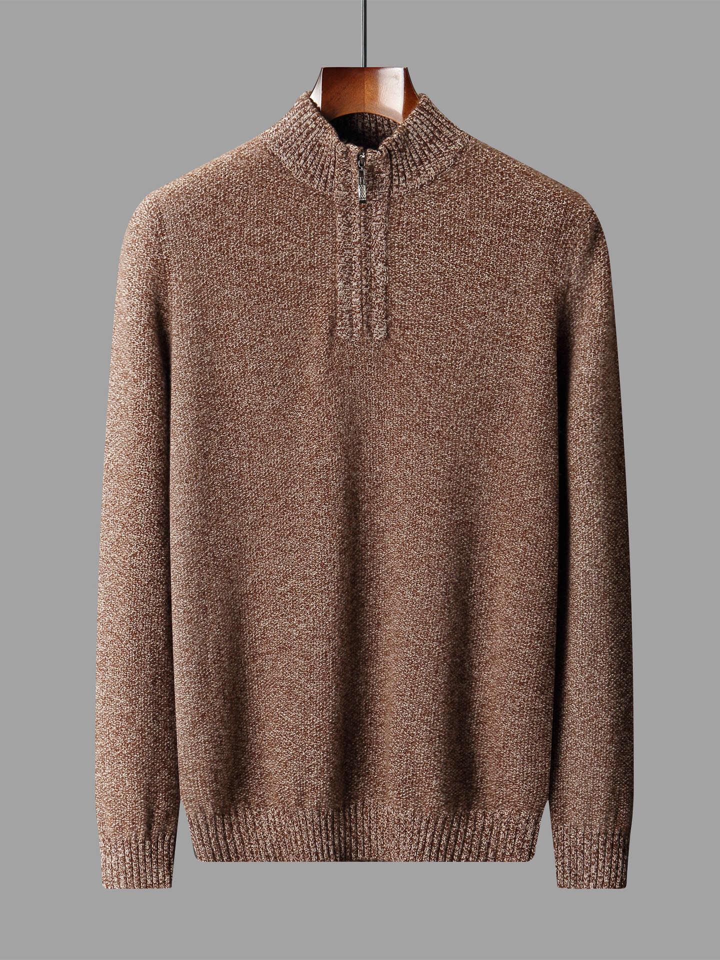 Thick 100% Wool Marled Yarn Half-Zip Stand Collar Sweater Double Extra Large
Thick 100% Wool Marled Yarn Half-Zip Stand Collar Sweater Double Extra Large