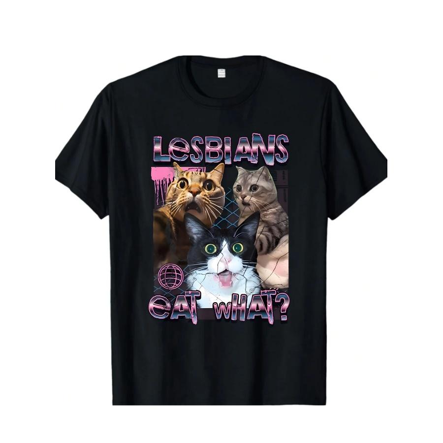 Women s plus size casual T-shirt _What do lesbians eat_ cat pattern print summer fashion round neck knitted fabric XXXXXL чорний
Women s plus size casual T-shirt _What do lesbians eat_ cat pattern print summer fashion round neck knitted fabric XXXXXL чорний
