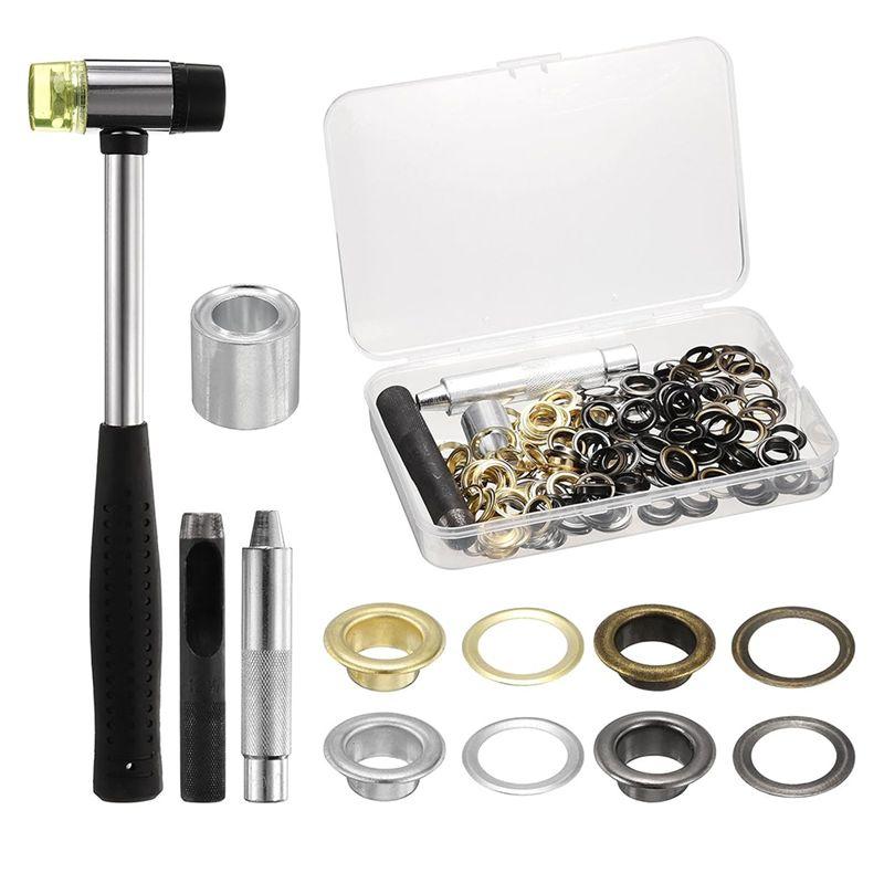 AEE4-100Pcs Grommet Eyelets Tool Kit For Shoes Clothes Leather Fabric Belt DIY, Gold,Silver,Gunmetal,Bronze
AEE4-100Pcs Grommet Eyelets Tool Kit For Shoes Clothes Leather Fabric Belt DIY, Gold,Silver,Gunmetal,Bronze