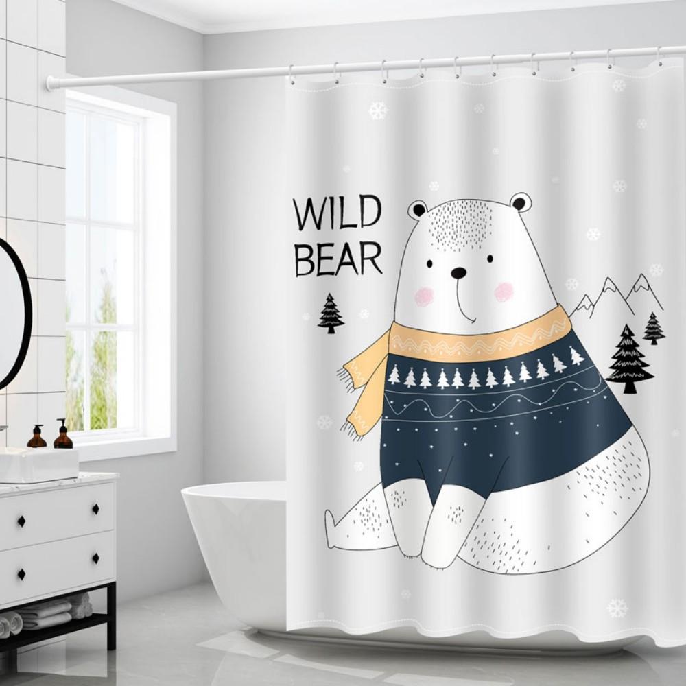 Vikama Adorable Cartoon Print Shower Curtain Waterproof Bathroom Fabric, Moisture-Resistant Enables Wet And Dry Separation W60H190(CM)-1 Pcs
Vikama Adorable Cartoon Print Shower Curtain Waterproof Bathroom Fabric, Moisture-Resistant Enables Wet And Dry Separation W60H190(CM)-1 Pcs