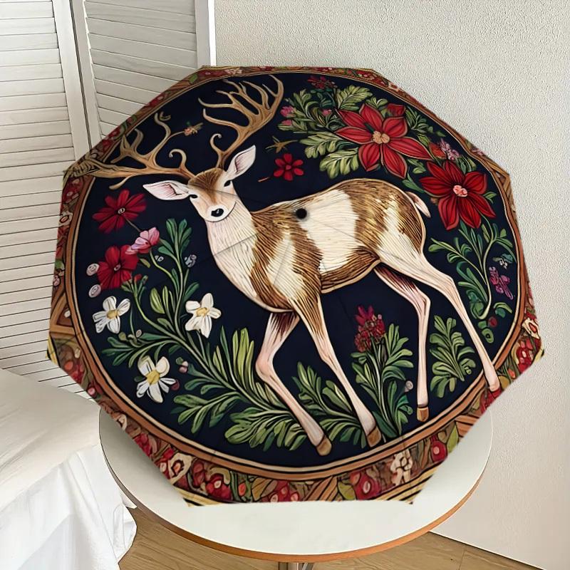 1pc Deer with Flowers Circular Illustration Umbrella with Plastic Handle,Suitable for All Seasons Home Travel Outdoor UmbrellaDD1325
1pc Deer with Flowers Circular Illustration Umbrella with Plastic Handle,Suitable for All Seasons Home Travel Outdoor UmbrellaDD1325
