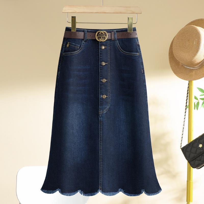 2024 Women s High Waist A-line Frayed Denim Midi Skirt for Spring & Autumn Medium синій
2024 Women s High Waist A-line Frayed Denim Midi Skirt for Spring & Autumn Medium синій