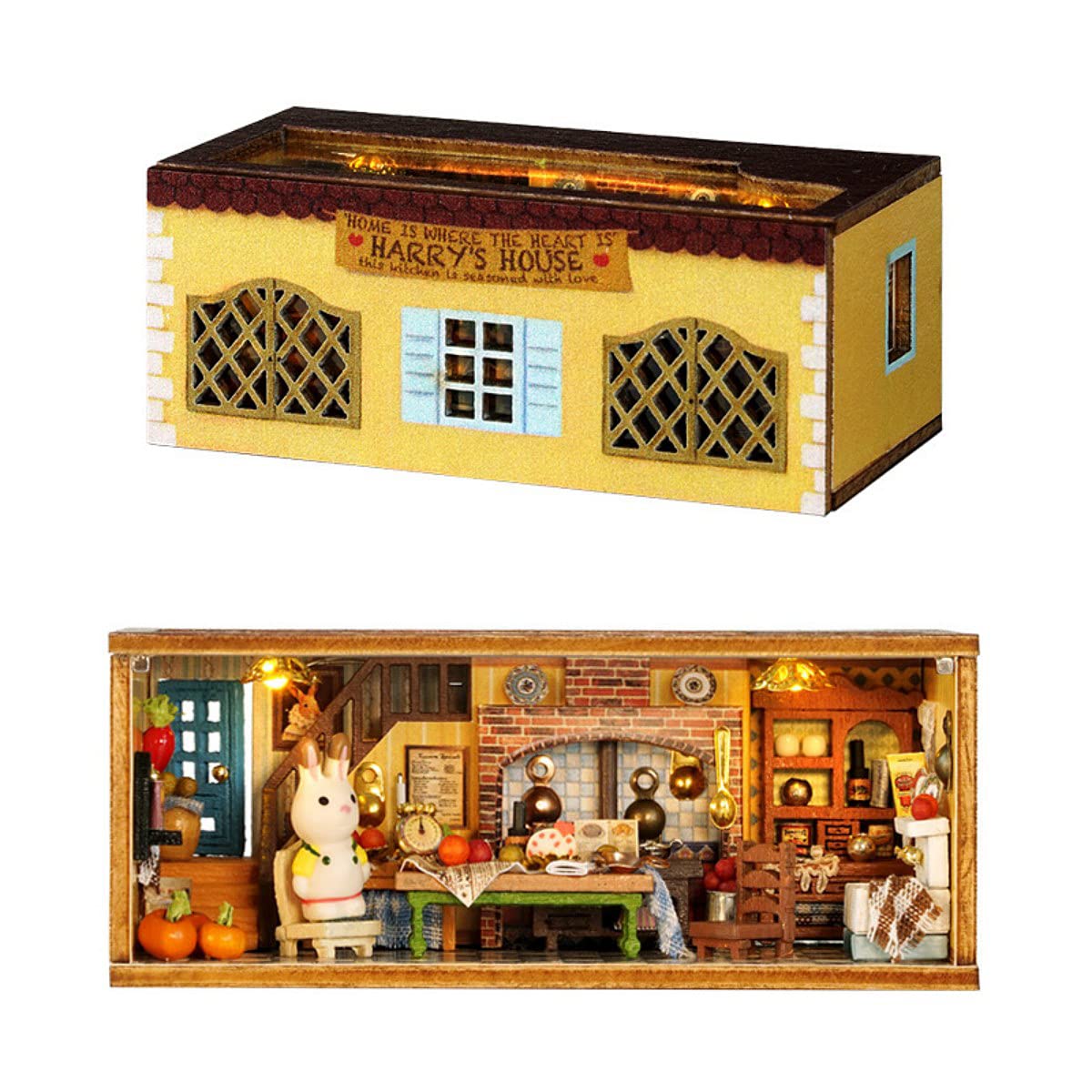 CUTEROOM Wooden Dollhouse Miniature House Kit Toy for Kids Cultivate Creativity Fun for the Whole Family Scale Model (HAREYS HOUSE)
CUTEROOM Wooden Dollhouse Miniature House Kit Toy for Kids Cultivate Creativity Fun for the Whole Family Scale Model (HAREYS HOUSE)