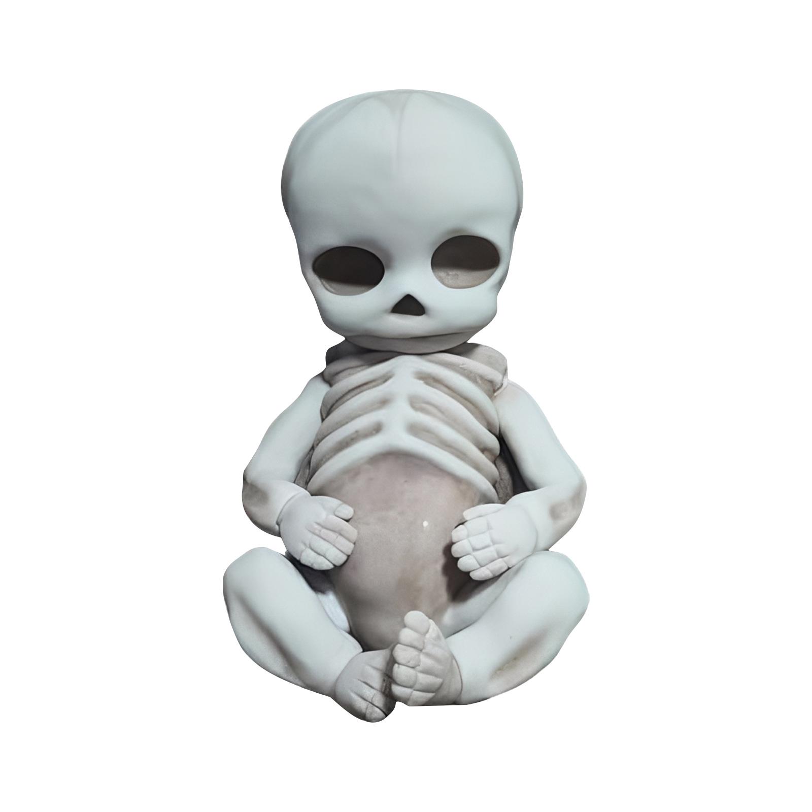 Кукла Реборн Скелет Младенец – Милая, но Страшная, Жутко Реалистичная Готическая Кукла со Светящимися Черепами One Size