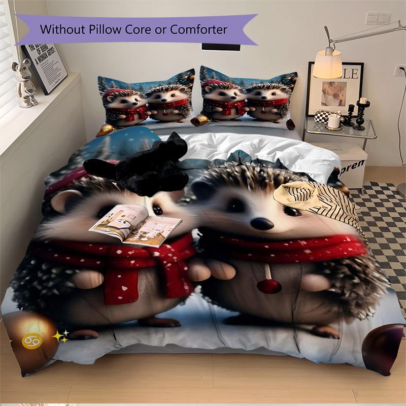 3pcs Christmas Hedgehog Bedding Set - Includes One Quilt Cover and Two Pillowcases (No Core) - Festive Gift for Bedroom Decor - Anime Cartoo 135x200cm
3pcs Christmas Hedgehog Bedding Set - Includes One Quilt Cover and Two Pillowcases (No Core) - Festive Gift for Bedroom Decor - Anime Cartoo 135x200cm