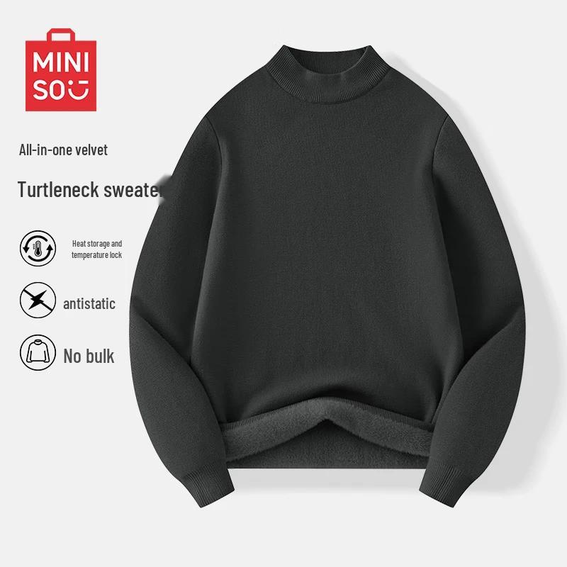 MINISO Men s Fleece Lined Mock Neck Knit Sweater 2XL
MINISO Men s Fleece Lined Mock Neck Knit Sweater 2XL