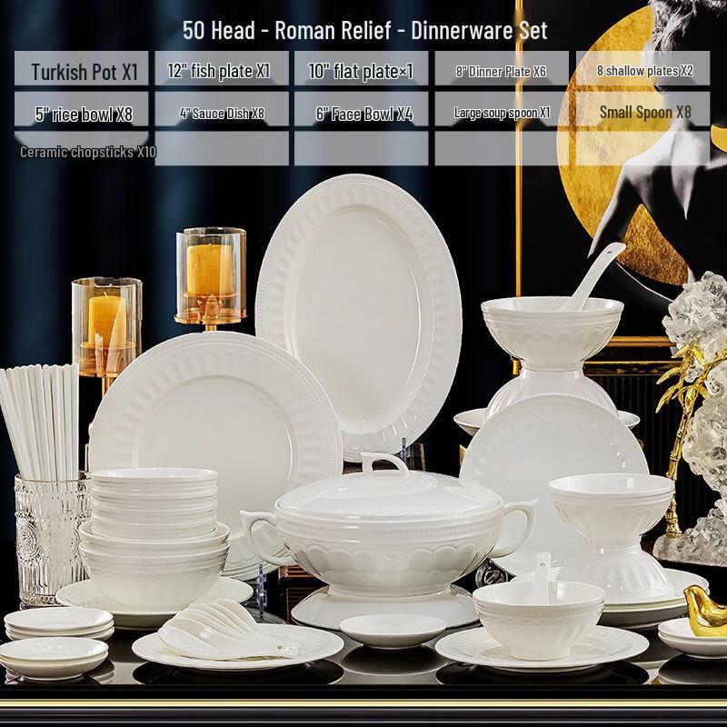 Набор столовой посуды из костяного фарфора с подглазурной росписью ZISIZ
Набор столовой посуды из костяного фарфора с подглазурной росписью ZISIZ