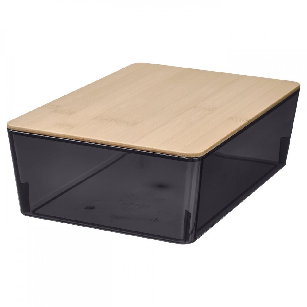 IKEA KUGGIS Коробка для хранения печенья+крышка, бамбук, прозрачный, черный, 18x26x8 см
IKEA KUGGIS Коробка для хранения печенья+крышка, бамбук, прозрачный, черный, 18x26x8 см
