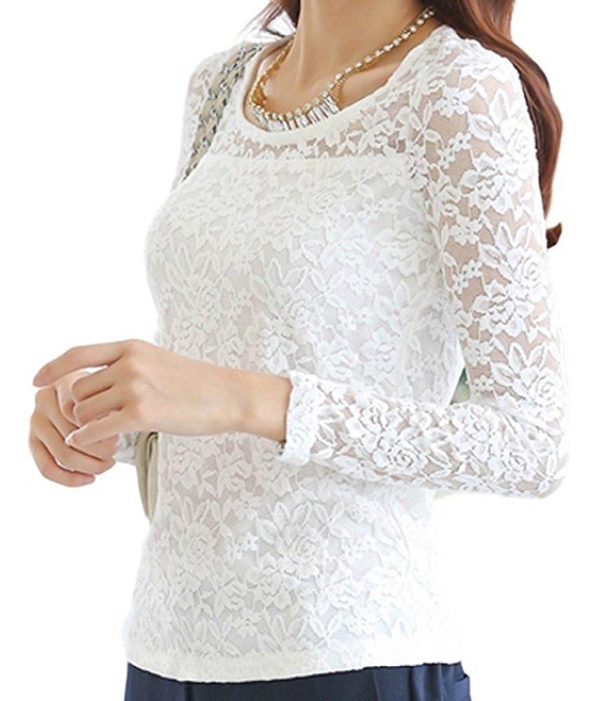 Sleeping Sheep Floral Lace Long Sleeve for Long Tunic with Sheer Plus Floral Lace Round Size White T-Shirt Women, Embroidery, U-Neck, Stretch, 3/4
Sleeping Sheep Floral Lace Long Sleeve for Long Tunic with Sheer Plus Floral Lace Round Size White T-Shirt Women, Embroidery, U-Neck, Stretch, 3/4