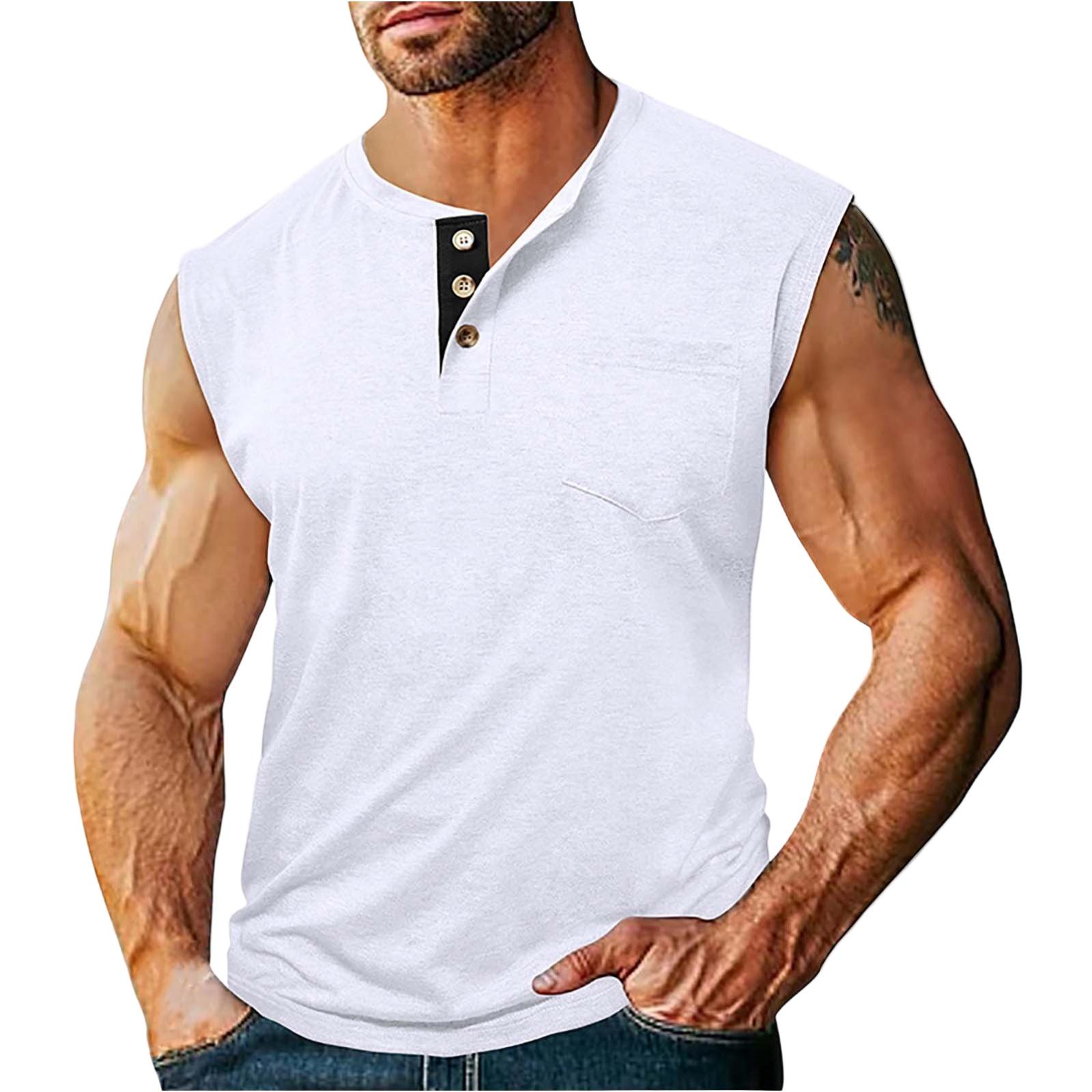 Men s Casual -color Sleeveless Vest, Men s Round-neck Button Sport Top XL білий
Men s Casual -color Sleeveless Vest, Men s Round-neck Button Sport Top XL білий