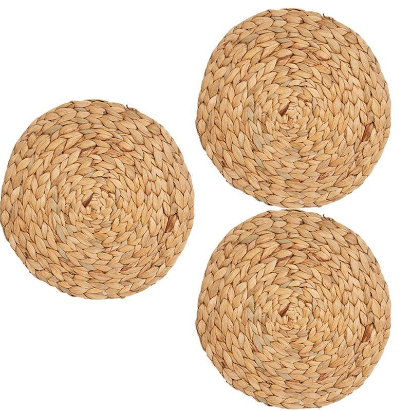 SHGO-Heat Handmade Straw Weave No-Slip Mat Braided Round Placemats, 3-Pack Natural Design
SHGO-Heat Handmade Straw Weave No-Slip Mat Braided Round Placemats, 3-Pack Natural Design