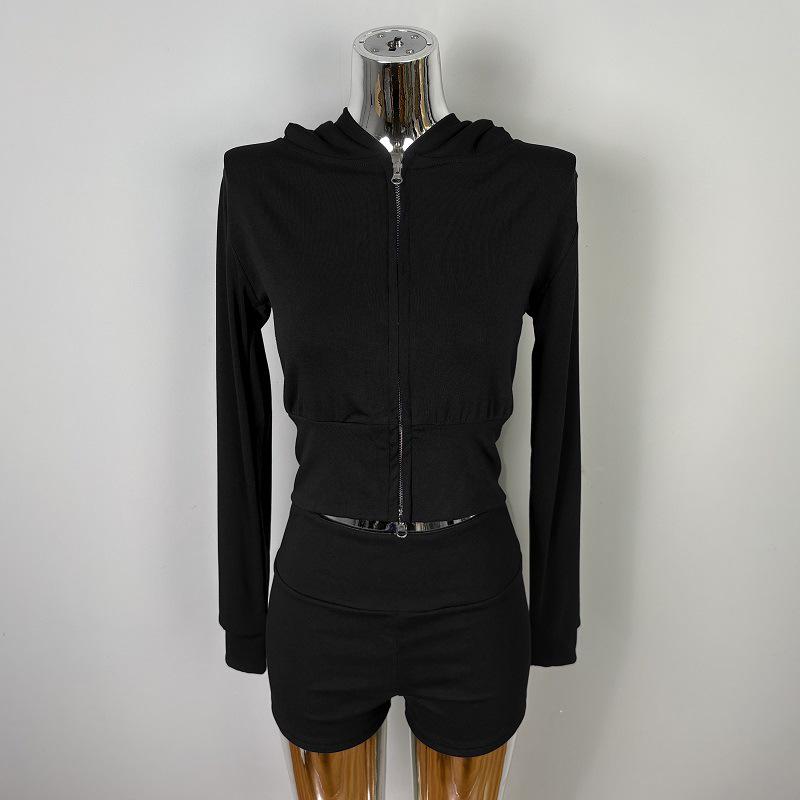 Korean Dongdaemun Sexy Figure-Flattering Hooded Jacket & Hip-Hugging Shorts Set for Women One Size чёрный
Korean Dongdaemun Sexy Figure-Flattering Hooded Jacket & Hip-Hugging Shorts Set for Women One Size чёрный