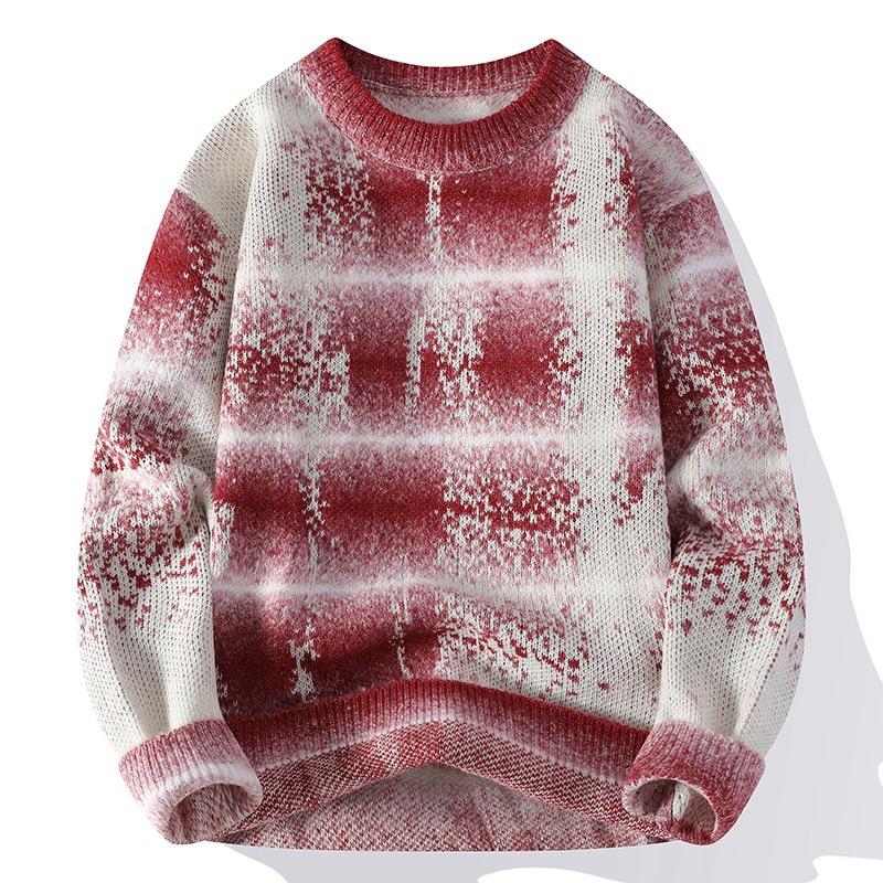 New Thickened Semi-turtleneck Knitted Sweater Striped Trendy Men s Gradual Change of Color Warm Sweater M красный
New Thickened Semi-turtleneck Knitted Sweater Striped Trendy Men s Gradual Change of Color Warm Sweater M красный