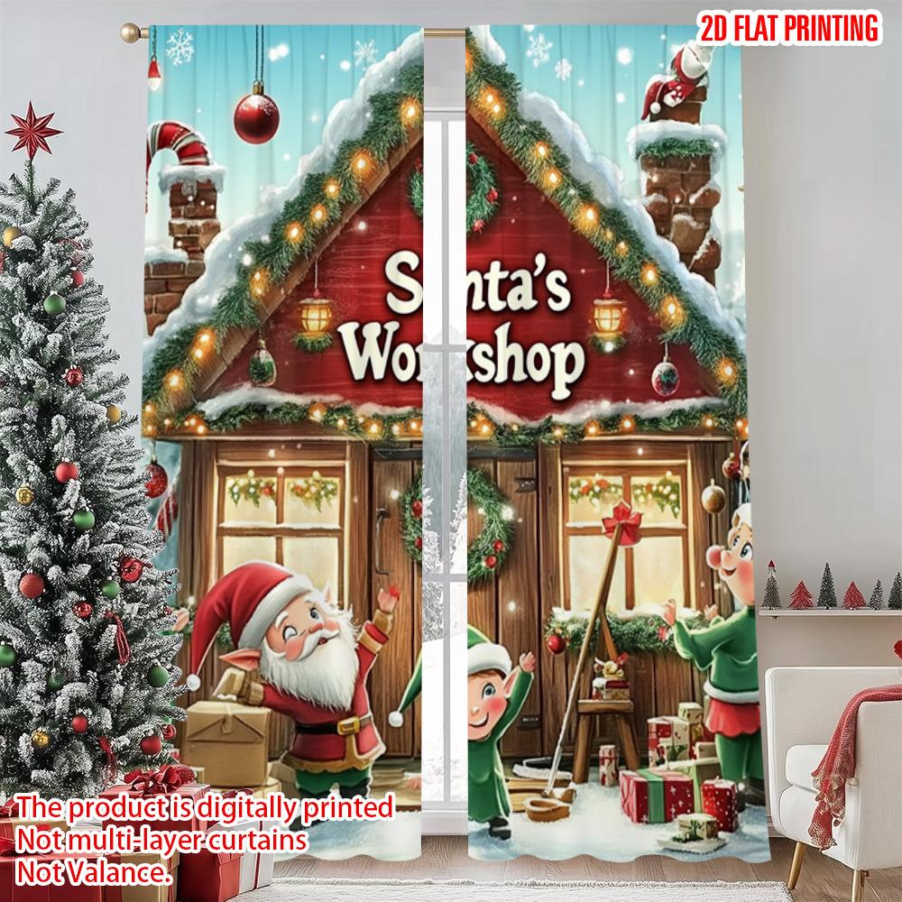 Flat Printing Merry Christmas Popular Window Drapes Santa Cabin Versatile Polyester Without Electricity Spring Party Curtains Set Of 2 Made W100*H70(CM)-Grommet top&1PCS
Flat Printing Merry Christmas Popular Window Drapes Santa Cabin Versatile Polyester Without Electricity Spring Party Curtains Set Of 2 Made W100*H70(CM)-Grommet top&1PCS