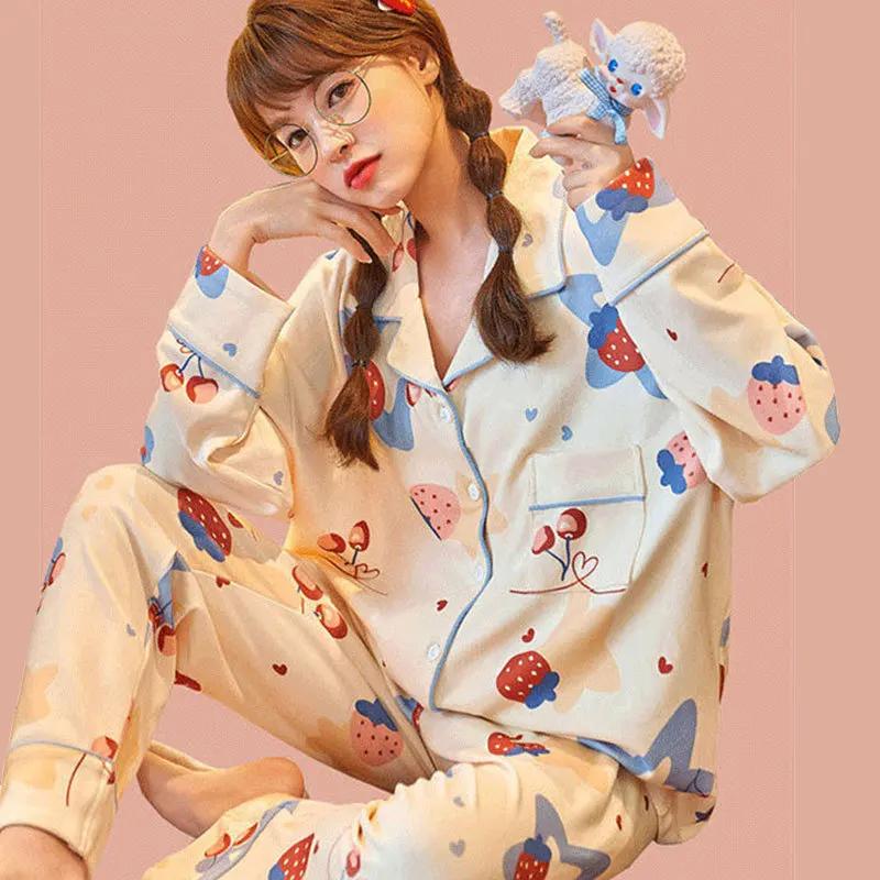 Женский большой размер, весенний свободный костюм из двух частей с длинными рукавами, кардиган, напечатанная пижама для женщин M
Женский большой размер, весенний свободный костюм из двух частей с длинными рукавами, кардиган, напечатанная пижама для женщин M