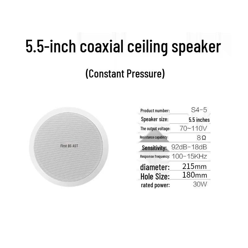 SAST 5.5-inch Constant Voltage Coaxial Ceiling Speaker (CN version)
SAST 5.5-inch Constant Voltage Coaxial Ceiling Speaker (CN version)
