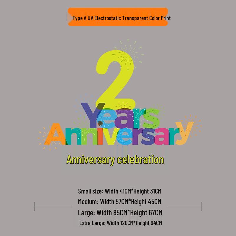 Двусторонние статические наклейки-прилипалы на годовщину для витрин и дверей магазинов 41x31cm
Двусторонние статические наклейки-прилипалы на годовщину для витрин и дверей магазинов 41x31cm