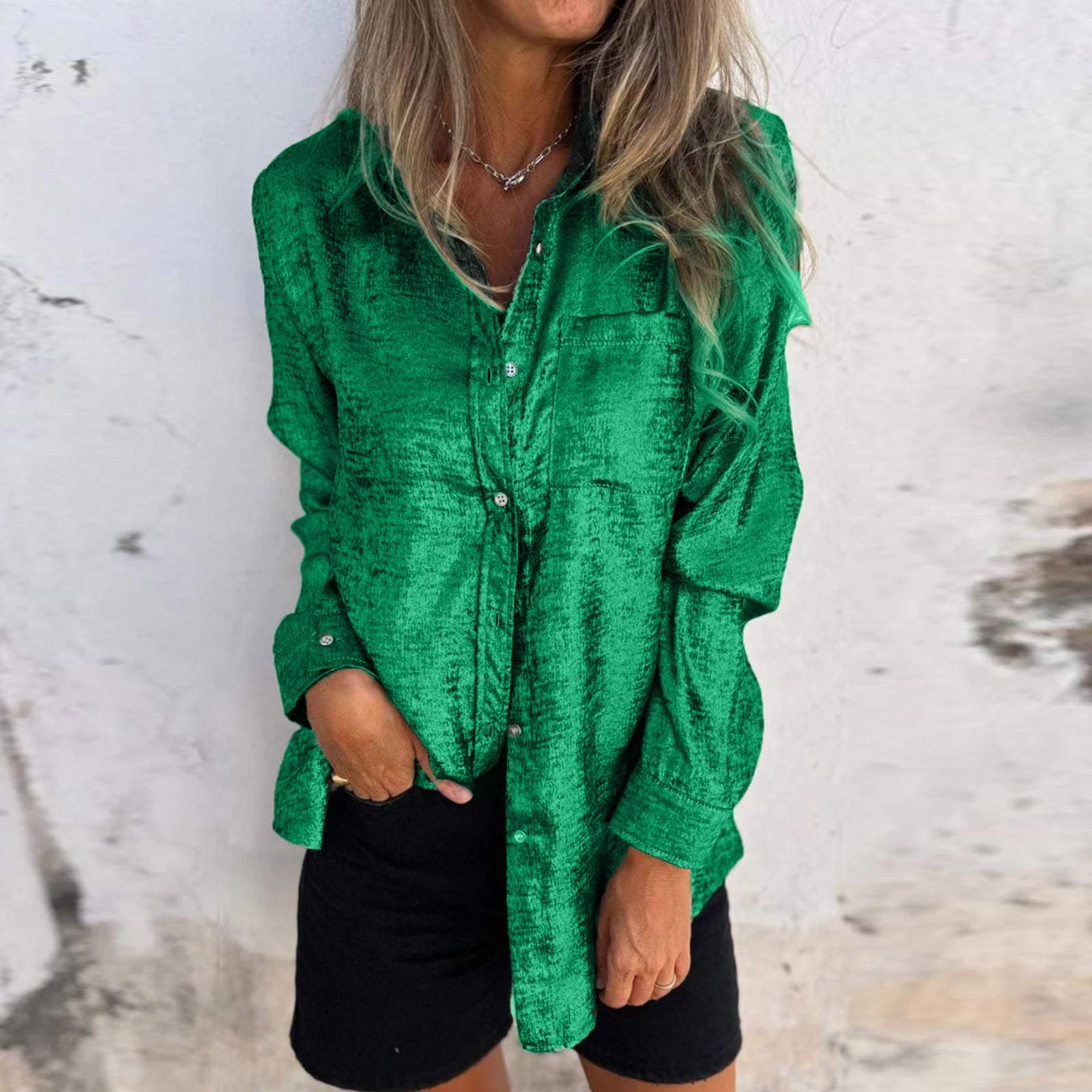 Женская модная однотонная повседневная рубашка с бархатным воротником и длинными рукавами XXXXXL зелёный
Женская модная однотонная повседневная рубашка с бархатным воротником и длинными рукавами XXXXXL зелёный