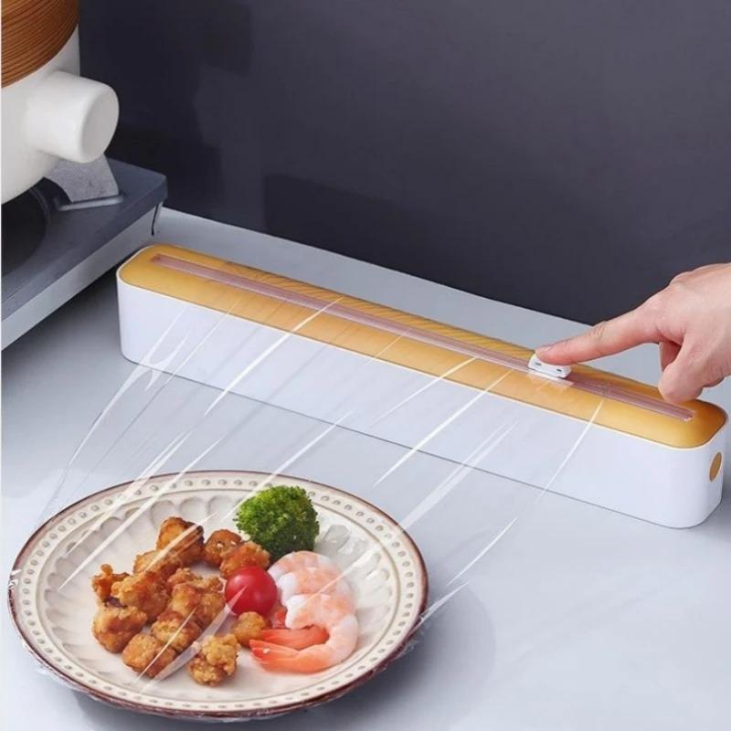 Plastic Wrap Dispenser Plastic Film Cutter Saran Wrap Organizer Food Film Cutting Box Kitchen Storage Accessories
Plastic Wrap Dispenser Plastic Film Cutter Saran Wrap Organizer Food Film Cutting Box Kitchen Storage Accessories
