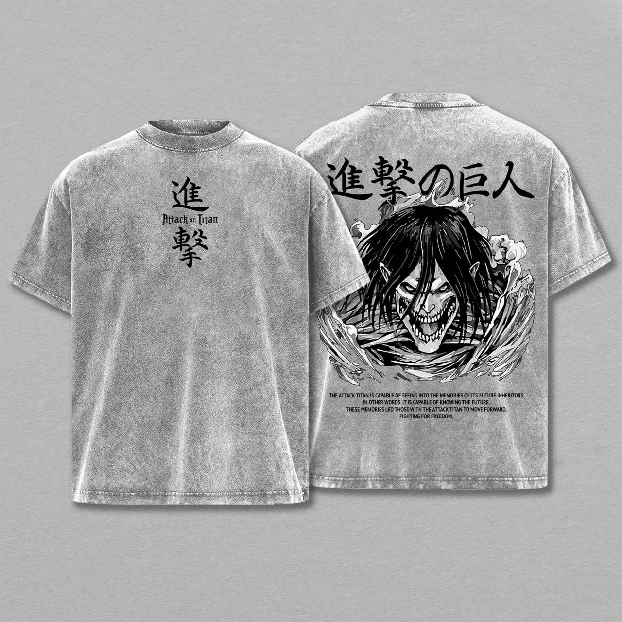 Eren Jaeger Print T-shirt Anime Attack On Titan Clothing Men Women Cotton Tshirts Retro Washed T Shirt Harajuku Male Loose Tops S серый
Eren Jaeger Print T-shirt Anime Attack On Titan Clothing Men Women Cotton Tshirts Retro Washed T Shirt Harajuku Male Loose Tops S серый