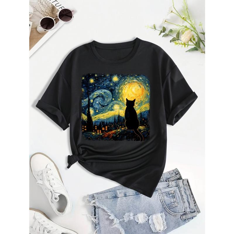 Women s Plus Size Van Gogh Starry Night Cat T-shirt Cotton Breathable Fashionable and Versatile Unisex Streetwear Oversized 4XL
Women s Plus Size Van Gogh Starry Night Cat T-shirt Cotton Breathable Fashionable and Versatile Unisex Streetwear Oversized 4XL