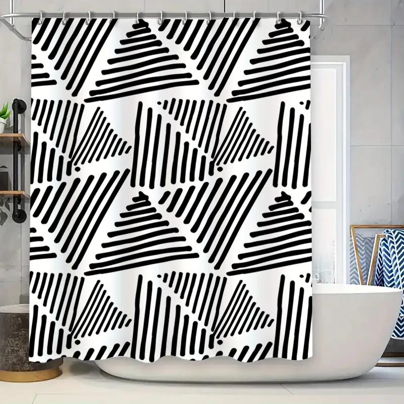 Black And White Striped Bath Shower Curtain Home Decor Diy Pattern Modern Waterproof Fabric Bathroom Decor 3D Printing Black Whi W60H190(CM)-1 Pcs
Black And White Striped Bath Shower Curtain Home Decor Diy Pattern Modern Waterproof Fabric Bathroom Decor 3D Printing Black Whi W60H190(CM)-1 Pcs