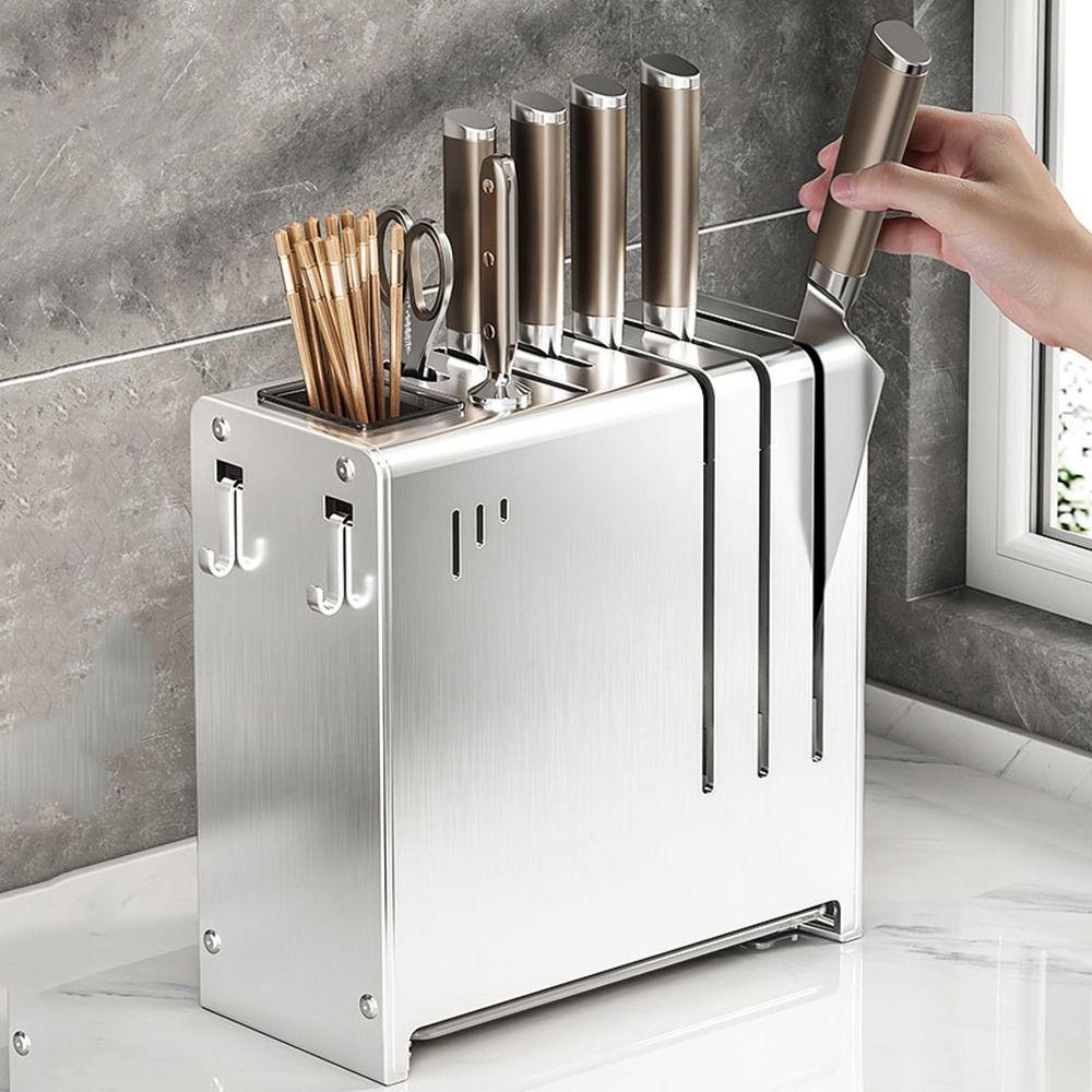 Держатель для ножей из нержавеющей стали большой емкости, настенный держатель для столовых приборов для кухни Style A