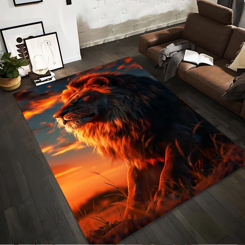 Lion Print Carpet with Sunset Design, Bold Animal Rug for Home Decor Suitable for use as an anti-slip for living room bedroom sofas 40x60cm( 15x23in )
Lion Print Carpet with Sunset Design, Bold Animal Rug for Home Decor Suitable for use as an anti-slip for living room bedroom sofas 40x60cm( 15x23in )