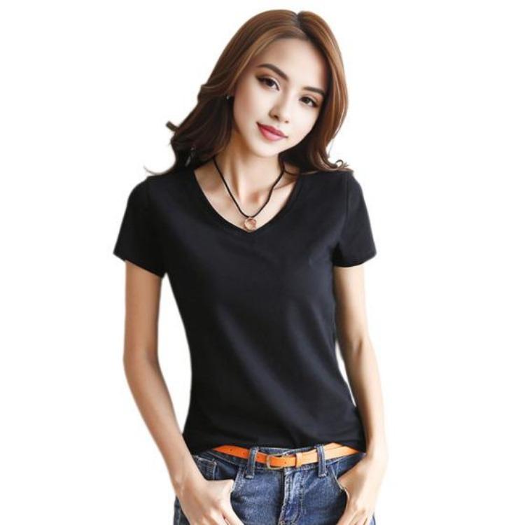 Women Summer Streetwear V Neck Short Sleeve Slim Fit T Shirt Solid Color Pullover Top Stretchy Bottoming Tee S чёрный
Women Summer Streetwear V Neck Short Sleeve Slim Fit T Shirt Solid Color Pullover Top Stretchy Bottoming Tee S чёрный